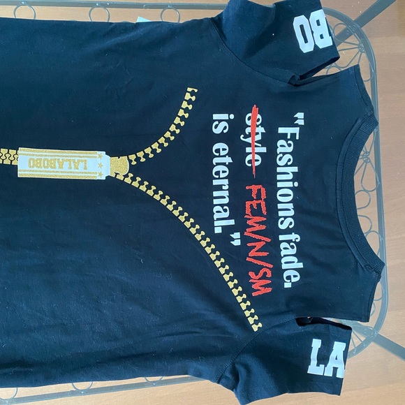 LALABOBO Crop Cut-out Shoulder Top - Picture 4 of 7